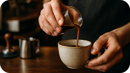 barista making coffee