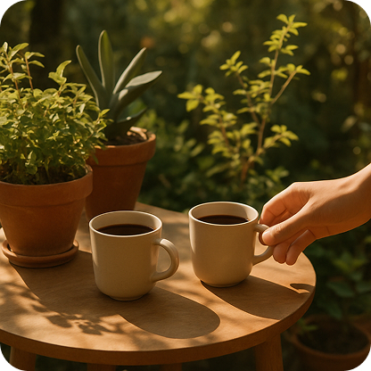 two coffe cups on desk
